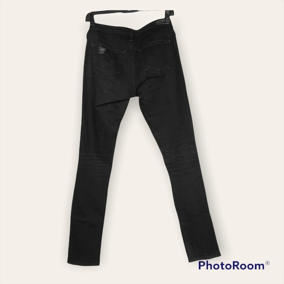 AG Jeans 2 Years Remote Mended Slim Straight Ripped Washed Black Jeans Size 25 - Picture 5 of 7